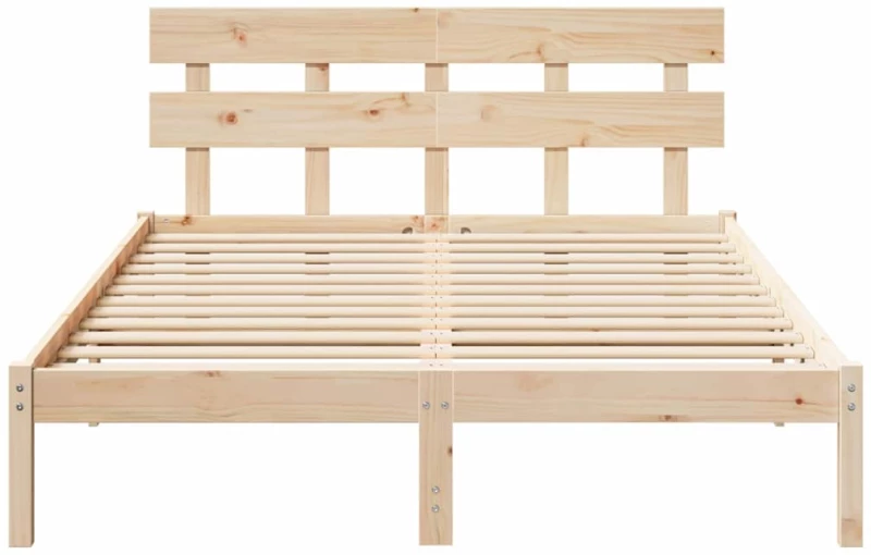vidaXL Κρεβάτι με Κεφαλάρι 150x200 εκ Μασίφ Ξύλο Πεύκου