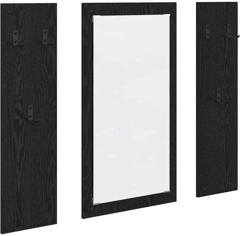 vidaXL Τοίχου Κρεμάστρα Μαύρη δρυς 96 x 1.5 x 90 εκ Επεξεργασμένο ξύλο
