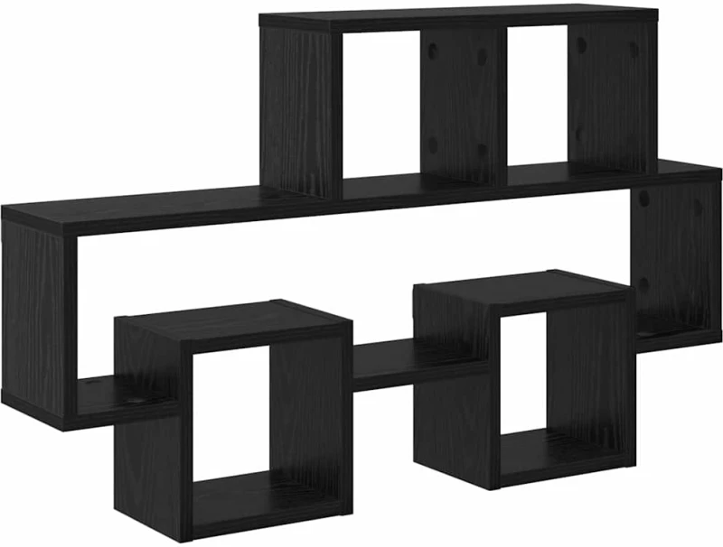 vidaXL Ράφι Τοίχου Μαύρη Δρυς 82 x 15 x 51 εκ. Επεξεργασμένο ξύλο