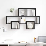 vidaXL Ράφι Τοίχου Μαύρη Δρυς 82 x 15 x 51 εκ. Επεξεργασμένο ξύλο