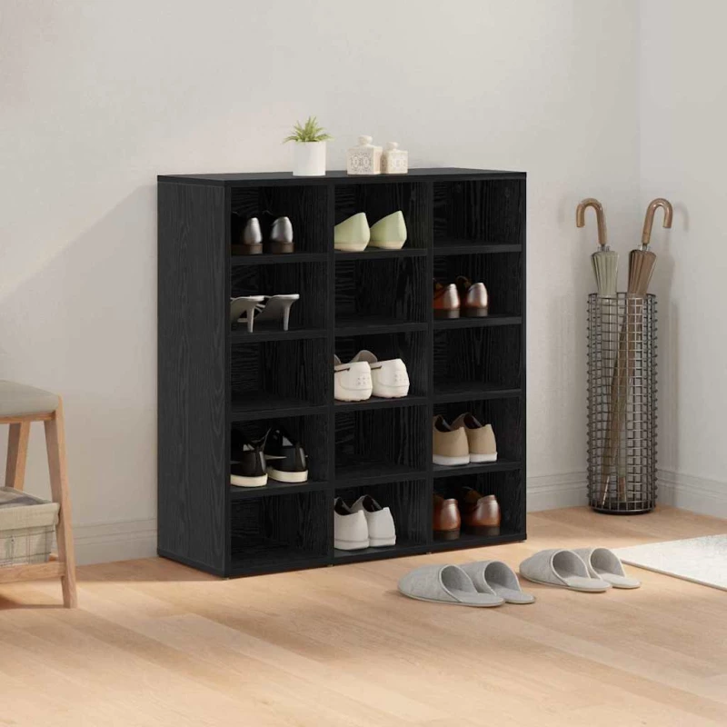 vidaXL Ντουλάπα Παπουτσιών Μαύρη δρυς 103x30x51 εκ Επεξεργασμένο ξύλο