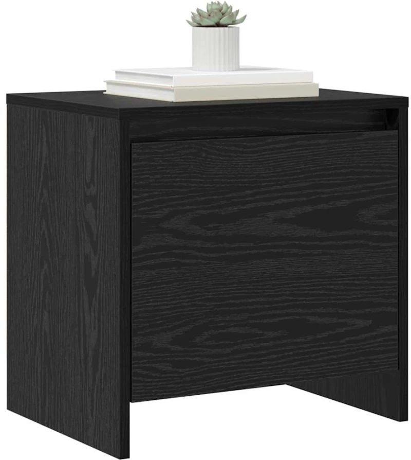 vidaXL Κομοδίνο Μαύρη δρυς 45 x 34 x 44.5 εκ Επεξεργασμένο ξύλο