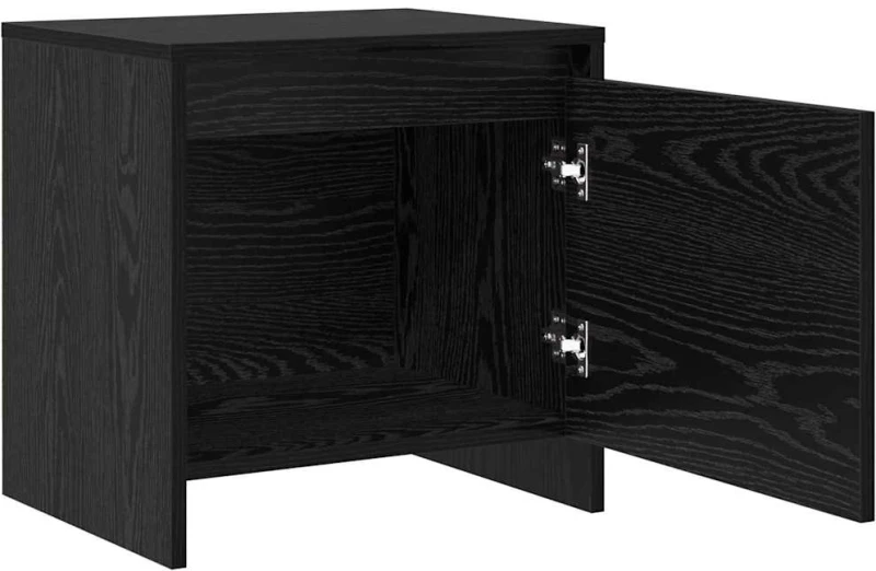 vidaXL Κομοδίνο Μαύρη δρυς 45 x 34 x 44.5 εκ Επεξεργασμένο ξύλο