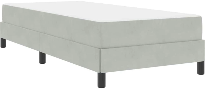 vidaXL Κρεβάτι box spring με στρώμα Ανοιχτό γκρι 80 x 200 cm Βελούδο
