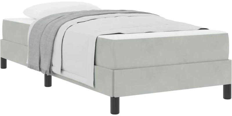 vidaXL Κρεβάτι box spring με στρώμα Ανοιχτό γκρι 80 x 200 cm Βελούδο