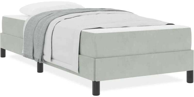 vidaXL Κρεβάτι box spring με στρώμα Ανοιχτό γκρι 80 x 200 cm Βελούδο