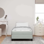 vidaXL Κρεβάτι box spring με στρώμα Ανοιχτό γκρι 80 x 200 cm Βελούδο