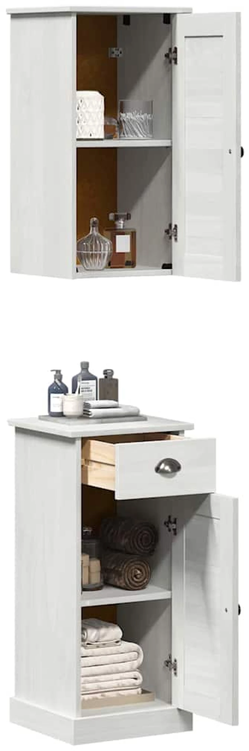 vidaXL Σετ Επίπλων Μπάνιου 2 pcs Καφέ και Λευκό 37 x 34 x 80 εκ