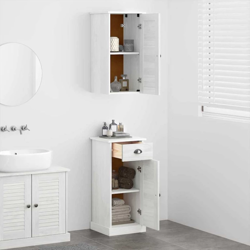 vidaXL Σετ Επίπλων Μπάνιου 2 pcs Καφέ και Λευκό 37 x 34 x 80 εκ