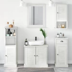 vidaXL Σετ Επίπλων Μπάνιου 5 pcs Λευκό αντικέ 37 x 34 x 110 εκ