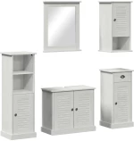 vidaXL Σετ Επίπλων Μπάνιου 5 pcs Λευκό αντικέ 37 x 34 x 110 εκ