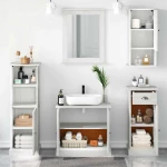 vidaXL Σετ Επίπλων Μπάνιου 5 pcs Λευκό αντικέ 37 x 34 x 110 εκ