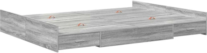 vidaXL Κρεβάτι με αποθηκευτικό χώρο Γκρι sonoma 160 x 200 cm