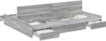 vidaXL Κρεβάτι με αποθηκευτικό χώρο Γκρι sonoma 160 x 200 cm