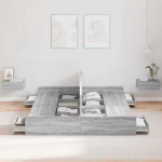 vidaXL Κρεβάτι με αποθηκευτικό χώρο Γκρι sonoma 160 x 200 cm