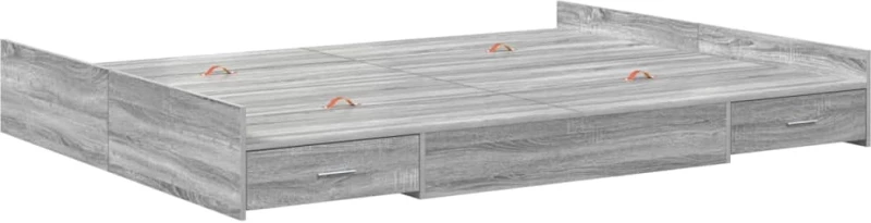 vidaXL Κρεβάτι με αποθηκευτικό χώρο Γκρι sonoma 160 x 200 cm