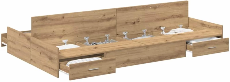 vidaXL Κρεβάτι με αποθηκευτικό χώρο artisan δρυς 120 x 200 cm Μελαμίνη