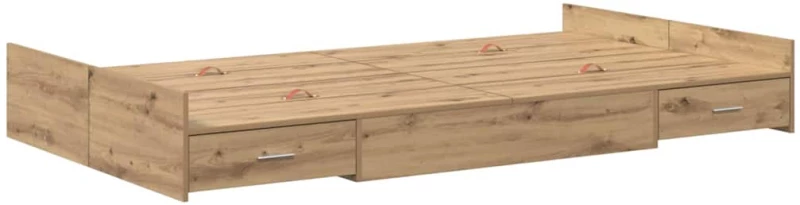 vidaXL Κρεβάτι με αποθηκευτικό χώρο artisan δρυς 120 x 200 cm Μελαμίνη