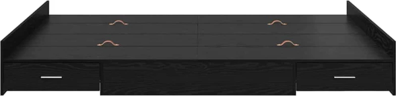 vidaXL Κρεβάτι με αποθηκευτικό χώρο Μαύρη δρυς 135 x 190 cm Μελαμίνη