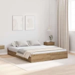 vidaXL Κρεβάτι με αποθηκευτικό χώρο artisan δρυς 135 x 190 cm Μελαμίνη