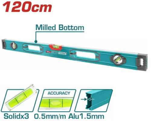 TOTAL Επαγγελματικό Αλφάδι Αλουμινίου 120cm (TMT212028)