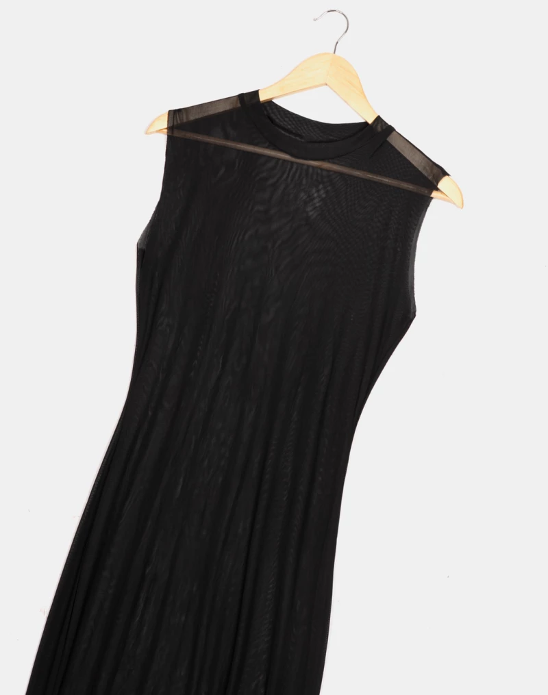 Γυναικείο Beachwear Rock Club - Φόρεμα Maxi Μαύρο - Regular Fit - Δύχτι