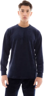 Ανδρική πυτζάμα Pink Label - Yacht Blue - VELVET STIPE - Cotton - Regular Fit