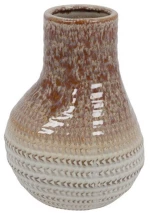 Βάζο κεραμικό καφέ/μπεζ 17,6x24,8cm