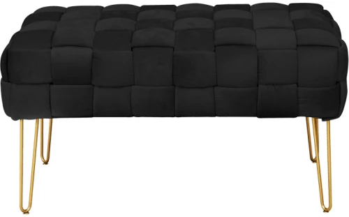 Σκαμπό Wenzo pakoworld βελούδο σε μαύρη απόχρωση 82x43x46εκ