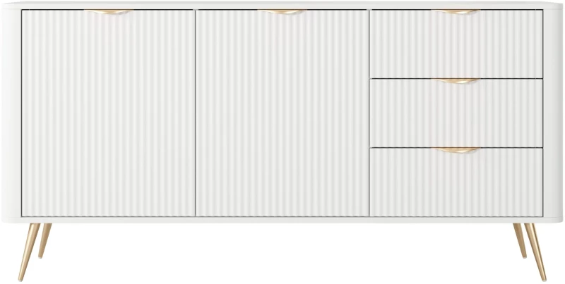 Μπουφές με συρτάρια Lante λευκός 163x81x38cm