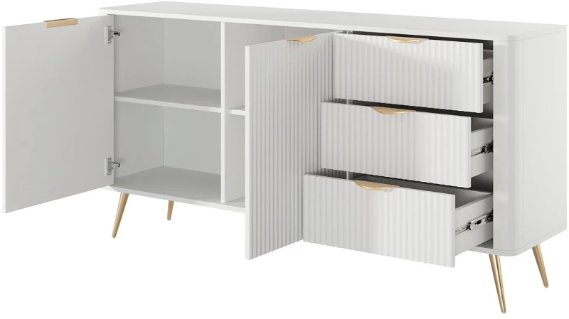 Μπουφές με συρτάρια Lante λευκός 163x81x38cm