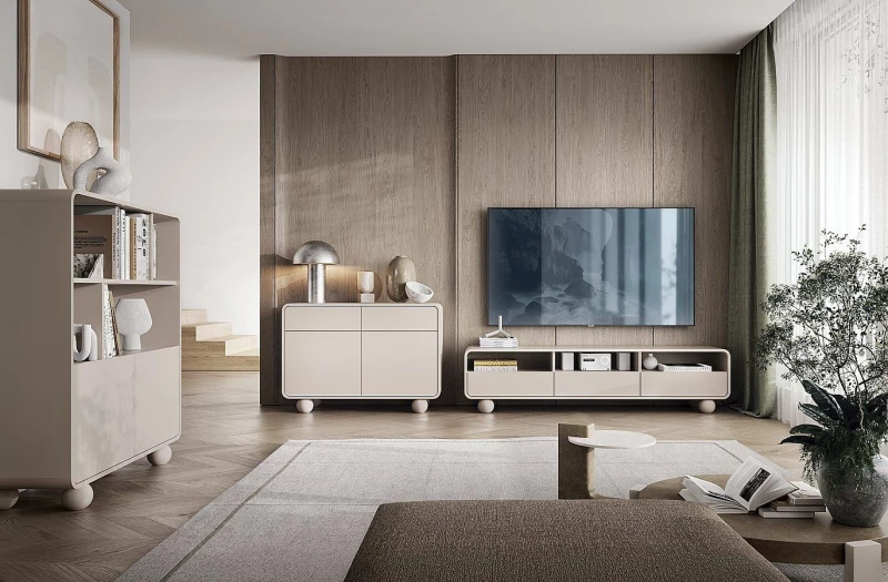 Έπιπλο τηλεόρασης ALBION με συρτάρια Λευκό Kazmir 180x44x39cm