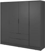 Ντουλάπα Kelly Γραφίτης 206x200x51cm
