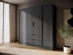 Ντουλάπα Kelly Γραφίτης 206x200x51cm