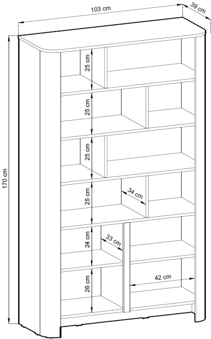 Στήλη Bari Λευκό Kazmir  103x160x39cm