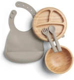 Mamas&Papas Παιδικό Σετ Φαγητού Bamboo 1st stage 4τεμ Truffle 25180071