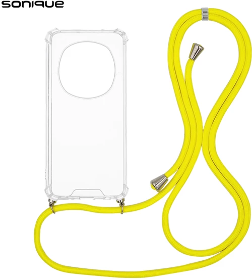 Θήκη Σιλικόνης με Κορδόνι Sonique Armor Clear Honor Magic7 Pro 5G Κίτρινο