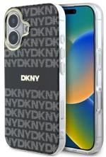 Dkny dkhmp16shrhsek iphone 16 6.1"       czarny/black hardcase repeat texture pattern with stripe
