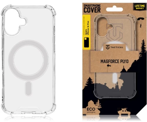 Tactical magforce plyo cover for apple iphone 16 plus transparent