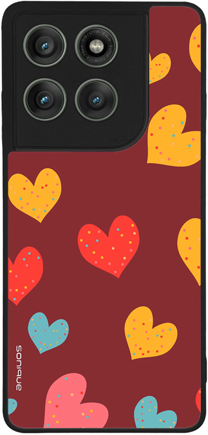 Θήκη Sonique Heart Series για Motorola Edge 60 Pro 5G Μπορντώ