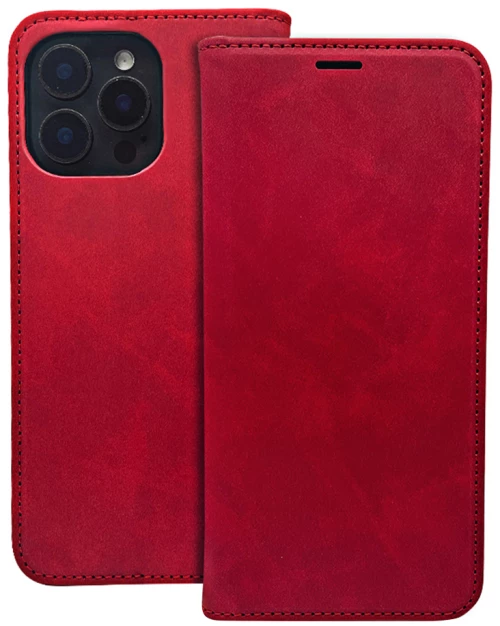 Smart suede case for iphone 16 pro 6,3" red