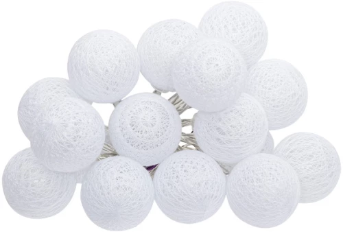 Διακοσμητικά λαμπάκια led Batoni pakoworld pvc σε λευκή απόχρωση Φ3.5x260εκ