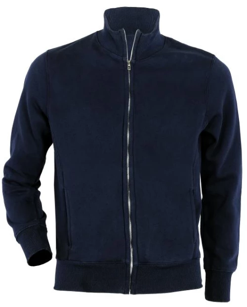 Ζακέτα φούτερ με rib γιακά 330gr COLORS NAVY