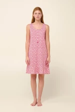 Vamp γυναικείο νυχτικό cotton regular fit 22280-pink blossom