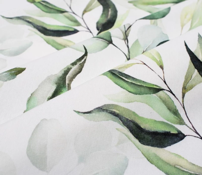 Καρέ Αλέκιαστο 90x90 Green Leaves 462 White-Green Dimcol