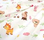 Σετ Σεντόνια Μονά 3τμχ (160x240) Forest Animals 571 White-Pink βαμβακερά DimCol