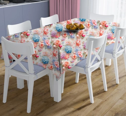 Τραπεζομάντηλο & Τραβέρσα Σετ 2 τμχ (140x300 & 40x300) Αλέκιαστα Ορτανσίες 464 Multi Dimcol