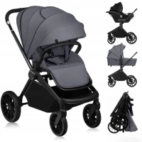 Lionelo Mika Plus Καρότσι Βρεφικό 3 σε 1 έως 22 kg  Gray Stone