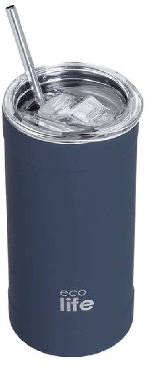 Ecolife Θερμός - Ποτήρι Για Καφέ Ανοξείδωτο 500ml Μπλε 33-BO-4126