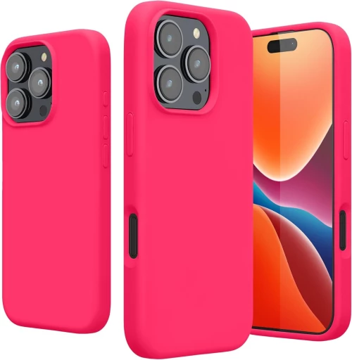 Θήκη iPhone 16 Pro Max KWmobile Soft Flexible Rubber Cover Σιλικόνης - Neon Pink (KWM000022TX002C)